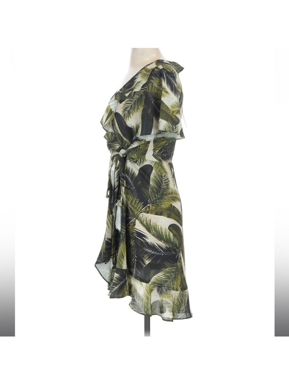 Show Me Your Mumu Winnie Wrap Dress Green Palm Tropical NEW - Picture 5 of 6